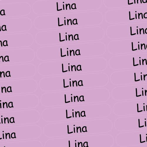 Namensaufkleber - Lina - rosa - 150 Stück - 36x7 mm mit dem Namen Ihrer Tochter - Mädchen - für Schule, Kindergarten, Hefte, Bücher - Stifte, Federmappe, Lineale - personalisiert