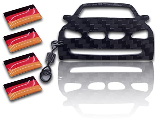 FORTILLO Handgemachte Schlüsselanhänger kompatibel mit 5er-Serie 2003–2010 (E60 E61), Carbon Karbonfaser