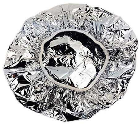 Gorro de Ducha Aislamiento TéRmico, Sombrero de Papel de Aluminio, Gorro de BañO EláStico para Mujer, PeluqueríA, BañO, Plateado