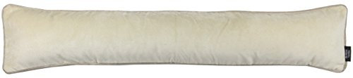 McAlister Textiles Matter Samt | Zugluftstopper mit Füllung | 18cm x 136cm in Champagner Gold | wachbarer Deko Windstopper Kissen für Fenster, Türen im Designer Plüsch
