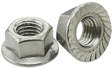 50x Flanschmutter mit Sperrverzahnung M4 - Gezahnte Sechskantmuttern - Bundmuttern - Sperrzahnmuttern - Gewindemutter - rostfrei verzinkt