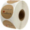 500 Fogli/Rotolo Autoadesivo Handmade with Love, Kraft Realizzato Adesivi Amore, Fatto a Mano Etichette Adesive per Impreziosire Lavori Fatti a Mano