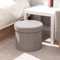 Bonlife Grey Boucle Ottoman with Storage,Foldable Footstool for living room,Toy Chest,Storage Seat,Round Shape Footrest,38X38X33.5cm