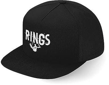 Rings Street Workout Calisthenics Iron Cross Fullcap Art Flat Bill Snapback Cap, Schwarz , Einheitsgröße