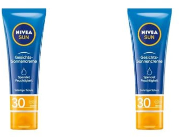 NIVEA SUN UV Gesicht Gesichts-Sonnencreme mit LSF 30 2er-Set, sofortiger Sonnenschutz für Gesicht, Hals & Dekolleté, Sonnencreme mit 24h Feuchtigkeitspflege (2 x 50 ml)
