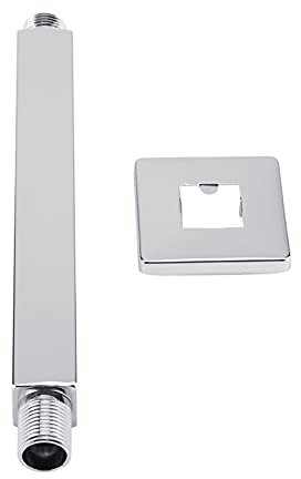 Tubo Per Montaggio a Parete con Braccio Doccia Quadrato Superiore in Acciaio Inossidabile Per Prolunga Soffione Doccia da Bagno, Braccio Per Montaggio a Soffitto Per Soffioni Doccia Estensibili(20cm)