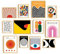 Lucky Numen Gallery Wall Art Set 12 Mid Century Modern Art Wall Decor, Bauhaus Poster, Abstrakte geometrische Kunst, Boho-Poster für Zimmer, ästhetisch, Bauhaus-Wandkunst, abstrakte Poster [20,3 x