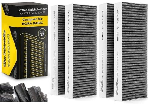 KF3TEC® Aktivkohlefilter-Set für Bora Basic BAKFS (4 Filter) und BIU/BHU/BFIU Dunstabzugshauben/Maximal 2 Stück pro Kunde - 2er Pack