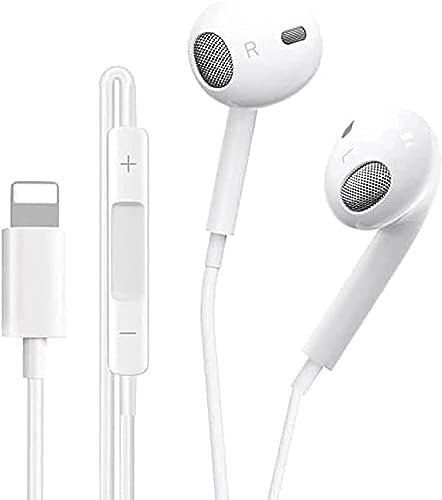 For earphones wired,In-ear iphone Headphones Wired Stereo Sound Headphones for iPhone with Microphone and Volume Control, Noise earphone Compatible iPhone 14/13 pro/12 pro/11/11pro/XR/XS/X/8Plus/7Plus