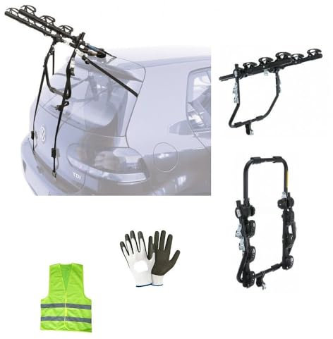 Compatible avec Peugeot 5008 (Escl. Tetto Vetro) 5p par an (09-15) Porte-VÉLO DE Voiture ARRIÈRE G3 Porte-VÉLO pour 3 VÉLOS Porte-VÉLO en Acier Charge MAXIMALE 45KG RÉGLAGES avec Sangles