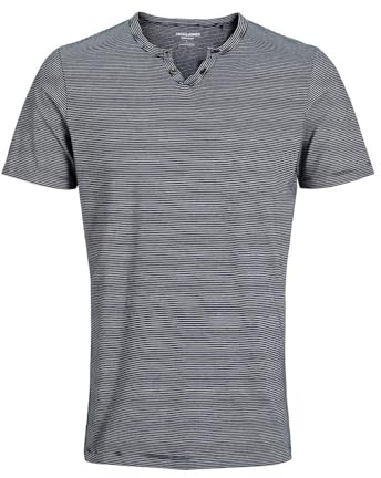 JACK & JONES JJESPLIT Neck Stripe Tee SS NOOS