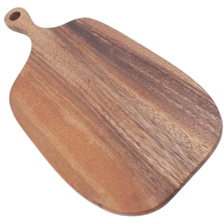 Tabla para Servir Pizza, Bandeja de Madera para Pizza, Fácil de Limpiar, Multiusos, Agarre Cómodo, Bordes Lisos, Compacta con para Frutas, Verduras, Patatas Fritas, Pan (Largo
