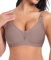 Ganado Sujetador sin Aros Mujer Sujetadores Encaje sin Costuras Bralette Básicos Cuello V Profundo, Marrón, M