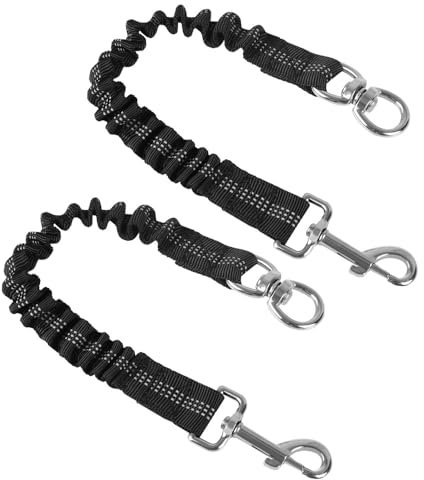 Hundeleine Ruckdämpfer, 2 Stück Elastische Einstellbar Hundetrainingsleine Leine, Reflektierendes Doppelseitiges Leinenverlängerung mit Zugdämpfung für Hundetraining, Laufen, Gehen