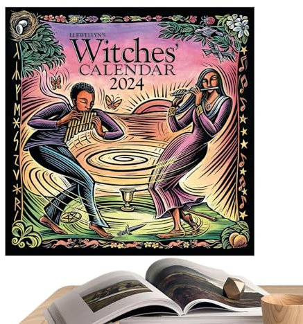 Hexenkalender, Hexenkalender, Schreibtischkalender, kreativer 12-Monats-Familienkalender, Hexenkunst-Kalender, Heimdekoration, 2024, Hexen-Wandkalender, Kalender 2024, Hexenkalender 2024