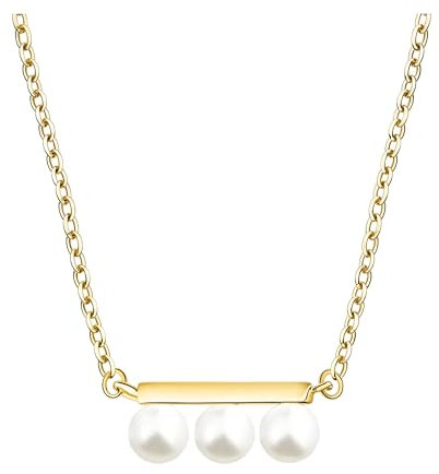 Sofia Milani - Damen Halskette 925 Silber - vergoldet/golden - Stab Perlen Anhänger - N0833