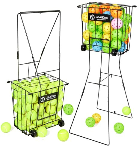 ShelfElites Tennisball Hopper und Picker - faltbar, rollend und Standard Optionen für die Ballsammlung