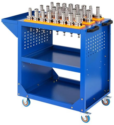 TRAGLO Rollbarer Werkzeugwagen auf Rädern CNC-Werkzeughalter Hochleistungs-Mehrzweckwagen Gewerblicher Service-Werkzeugwagen für Lagerhallen, Garagenmechaniker(1 Layer BT40)