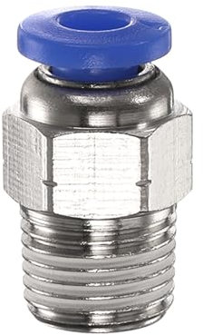 QUARKZMAN Raccord Rapide à Pousser pour Tube OD 4mm x Filetage Mâle 1/8 NPT Droit en Cuivre pour Système D'air Industriel PC4-N01, Bleu
