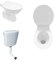 Belvit Dusch WC mit Bidet Funktion – Standtoilette aus Sanitärkeramik mit Taharet, Hygienedusche, senkrechtem Abgang, Spülkasten und Softclose WC-Deckel