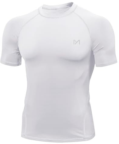 MEETYOO Men's Compression Shirt, Base Layer Top Long/Short Sleeve T-Shirt Sports Gear Fitness Tights for Running Gym Workout