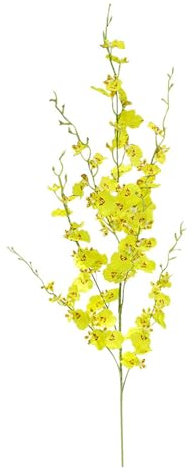 YULEESIYIP Orchidee artificiali fiore in finto seta danzante orchidee gambo lungo 7 rami decorazioni floreali eleganti per il matrimonio di casa da casa esterno (Giallo)