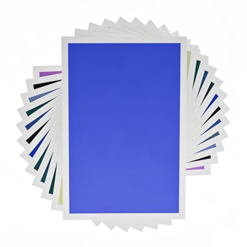 Uadme Papier de Gravure Laser, Papiers de Marquage Coloré 27x39 cm, Matériaux de Découpe pour Céramique, Verre, Acrylique, Pierre (12 Couleurs)