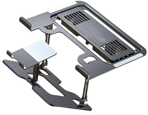 Yooghuge 2 In 1 Metal Adjustable Phone & Laptop Stand Foldable Bracket For Laptop Desktop Holder Heat Dissipation Accessories