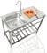 Lavandini di Servizio per Lavanderia, con Mobile, lavello in Acciaio Inox Indipendente con Rubinetto Estraibile e Kit di Scarico per ripostiglio, Bagno, Garage, Hotel, Camper, seminterrato (Nero)
