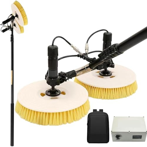 MJMLUCK Brosse de Nettoyage pour Panneaux photovoltaïques, kit de Nettoyage à Tige réglable alimentée en Eau (3,5 m, 5,5 m, 7,5 m), kit de Nettoyage pour Panneaux solaires de fenêtre, kit de nettoya