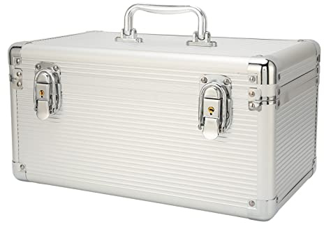 Lazmin112 Hard Drive Protection Box,Hard Disk Storage Case with 10 Disk Bays,External Drive Carrying Case with Security Lock,for 3 5in