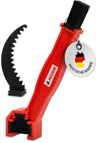 NIGRIN Bike Care Kettenreinigungsbürste 3in1, Multi-Reinigungstool, zum Reinigen von Ketten, Ritzel, Kettenschaltungen, einfach umsteckbar schwarz, rot 1 Stück