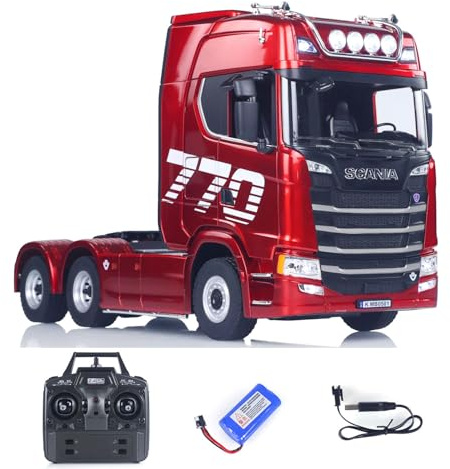 TOUCAN RC HOBBY Lager in DE Huina 770S, Kunststoff, Maßstab 1/18, Ferngesteuerter Sattelschlepper, RTR, 19 Kanäle, Licht und Sound, ferngesteuertes LKW-Auto, perfektes besonderes Geschenk