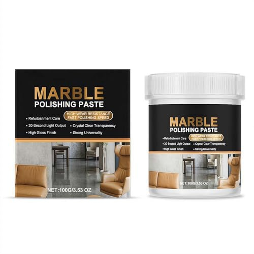 Marble Polishing Paste - Restores Shine & Removes Scratches,Water Stains, Kitchen &Bathroom Worktop Cleaners, Fit All Kinds Of Stone Polishing - Marble,Granite,Quartz, Protector for Floors, Walls