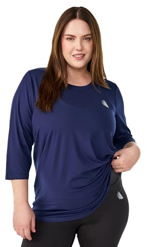 Zizzi Active Sportshirt Damen große Größen - 3/4 Arm, Rundhals, locker | Funktionsshirt aus 88% Polyester und 12% Elastan, elastisch und atmungsaktiv, ideal für Training, Yoga und Alltag