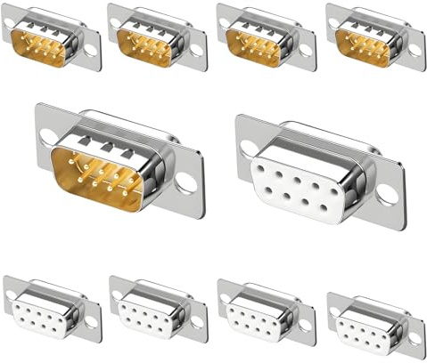 5männliche+5weibliche DB9 weibliche RS232 D-sub serielle Lötsteckverbinder | Vergoldete Gelenk, 9-polige Kupplungen