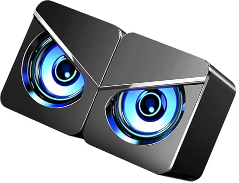 Acouto Pair Desktop Computer Speaker Multifunction Stylish Strong Bass 4D Stereo Sound USB Wired Speaker for Home to Enjoy Music Wide Desktop Computer SpeakerUSB Wired SpeakerHome