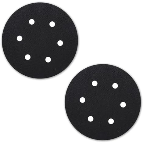 SYEYCW 2 Pcs 6 Inch 6 Holes Sanding Discs, Foam Soft Sponge Interface Pad, 150 mm Orbital Sanding Sponge, Impact Resistant Low Noise Reduction Foam Buffer, for Orbital Sander, Polishing Machine