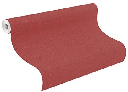 rasch Tapete 860252 aus der Kollektion b.b home passion VI – Einfarbige Vliestapete in Rot mit körniger Struktur – 10,05m x 53cm (L x B)