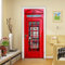 RDCHY 3D TürPoster Rote Telefonzelle Türtapete Selbstklebend PVC DIY Fototapete Türaufkleber Türfolie Türsticker für Kinderzimmer Wohnzimmer Küche Schlafzimmer Dekoration 77cm*200cm