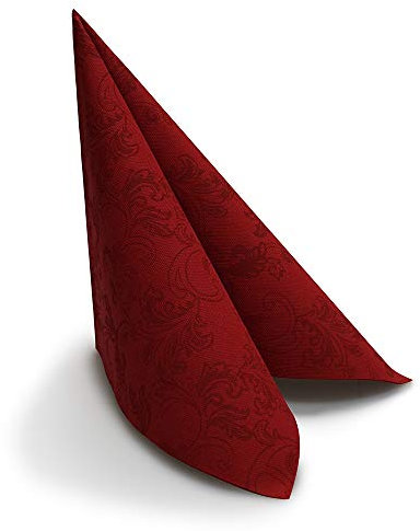 50 Duni Servietten Dunilin Taraz Bordeaux 40x40cm, Hochzeit, Taufe, Kommunion, Konfirmation