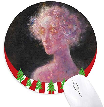 Lila XJJ Oil Painting Round Rubber Mouse Pad Weihnachtsdekoration
