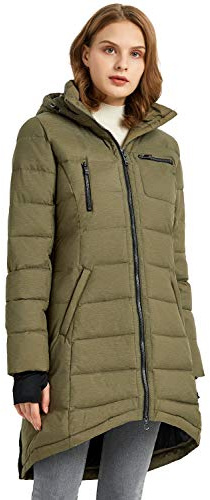 OROLAY Cappotto Invernale di Media Lunghezza con Cappuccio da Donna Piumino Comfort Trapuntato