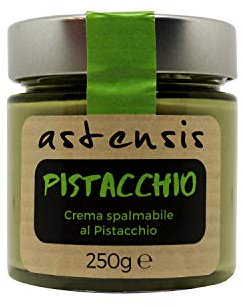 ASTENSIS Crema Spalmabile Gusto Pistacchio Artigianale - 250 Grammi - Adatta Per Dolci, Colazioni, Prodotti di Pasticceria