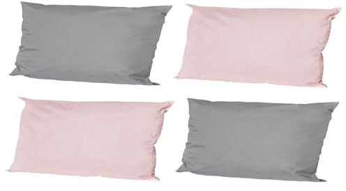 JACK 4X Outdoor Lounge Kissen 30x50cm viele Farben Dekokissen inkl. Füllung Wasserfest Sitzkissen Garten Stuhl, Farbe:2X Grau - 2X Rosa