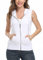 MISS MOLY Ärmellos Sweatjacke Damen Weste Hoodie Shirt mit Reissverschluss Kurzarmjacken Sweatshirt Weiß Large