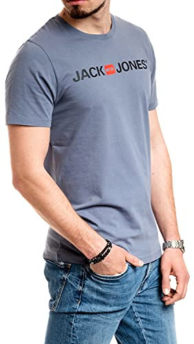 JACK & JONES Herren Jjecorp Logo Tee Ss Crew Neck Noos T-Shirt (China Blau (Blau), S)
