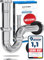 FEINER® Premium Universal Siphon für Waschbecken MESSING, Abflussrohr Tauchrohr 2-12cm höhenverstellbar, Waschbecken Ablaufgarnitur 1 1/4“ Chrom, Gratis-Dichtungsset, Montage-Video