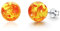 Bernstein Ohrringe Silber 925 Bernstein Ohrstecker Creolen Klein 10mm Bernstein Schmuck Glück Geschenke für Damen Mädchen Kinder Freunde