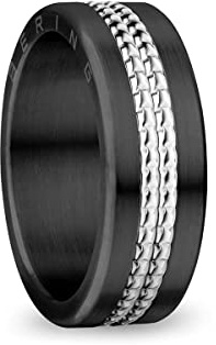 BERING Damen Ring in schwarz - Arctic Symphony Collection aus Edelstahl - Colorado